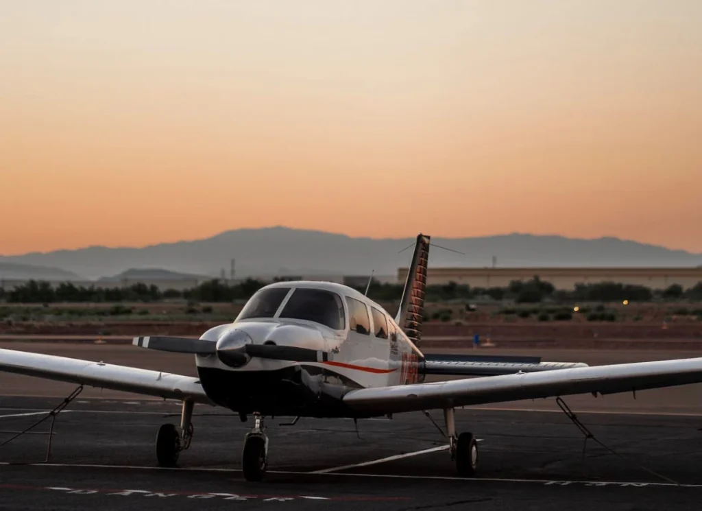 Flight training school airplane